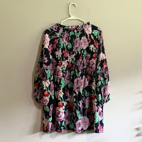 Caffe Marrakesh Floral Long Sleeve Button Mini Dress Size: L - Picture 2 of 4